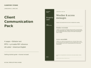 Landscaping Client Communication Pack