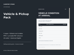 Auto Detailing Vehicle & Handover Pack