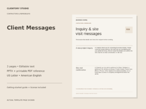 Contractors & Remodelers Client Messages